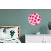 Bloemen - Patroon - Roze Wandcirkel aluminium klein -slaapkamer