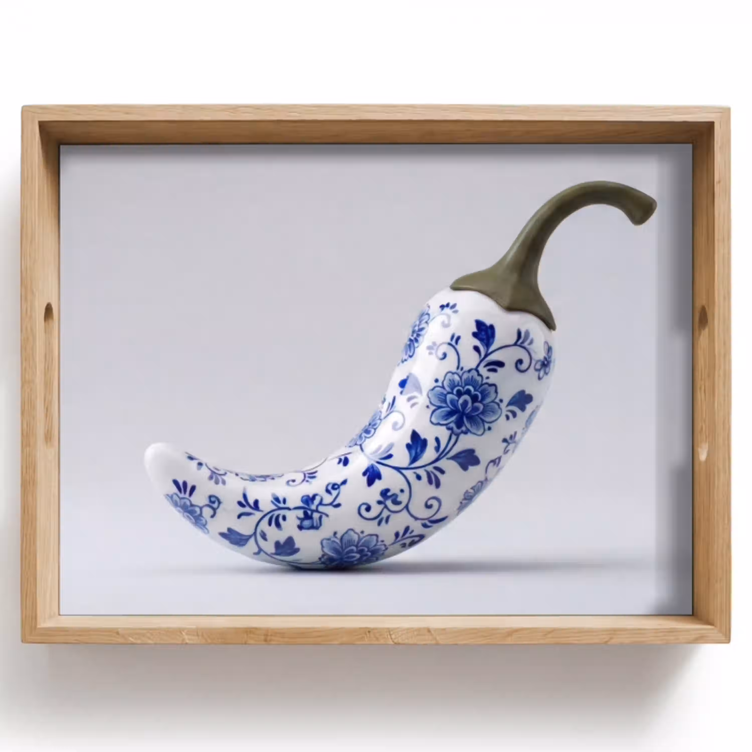 Chilipeper - Keramiek - Blauw Dienblad Rechthoek middel -z3d_shopping
