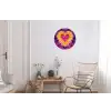 Tie dye - Hartvorm - Vlammen - Oranje Wandcirkel aluminium klein -woonkamer