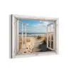 Raam - Zee - Kust - Natuur - Doorkijk - Strand - Waddenzee aluminium wit klein -3d