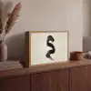 Penseelstreek - Zwart - Minimalistisch Light Box met batterij (Wandlamp) middel -sfeer2