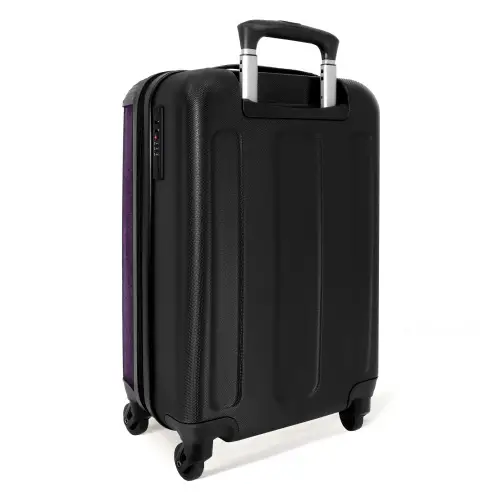Lederen look aubergine paars NBS - Handbagage koffer - Volwassenen Unisex middel -achterkant