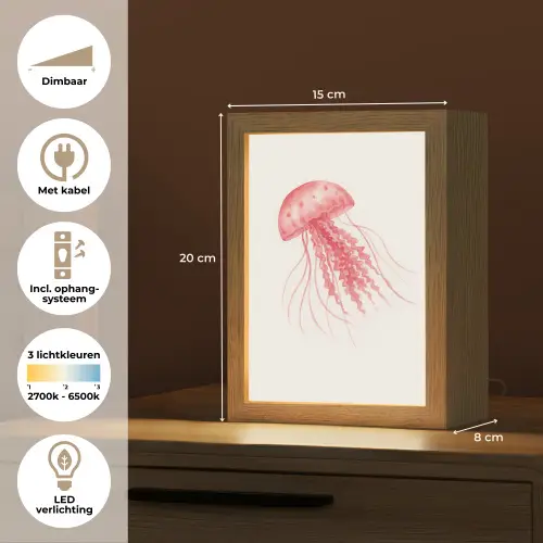 Kwal - Tentakels - Roze Light Box met kabel (Tafellamp) klein -USP_NL