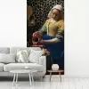 Melkmeisje - Kunst - Panterprint - Vermeer - Schilderij - Oude meesters fotobehang vinyl groot -woonkamer