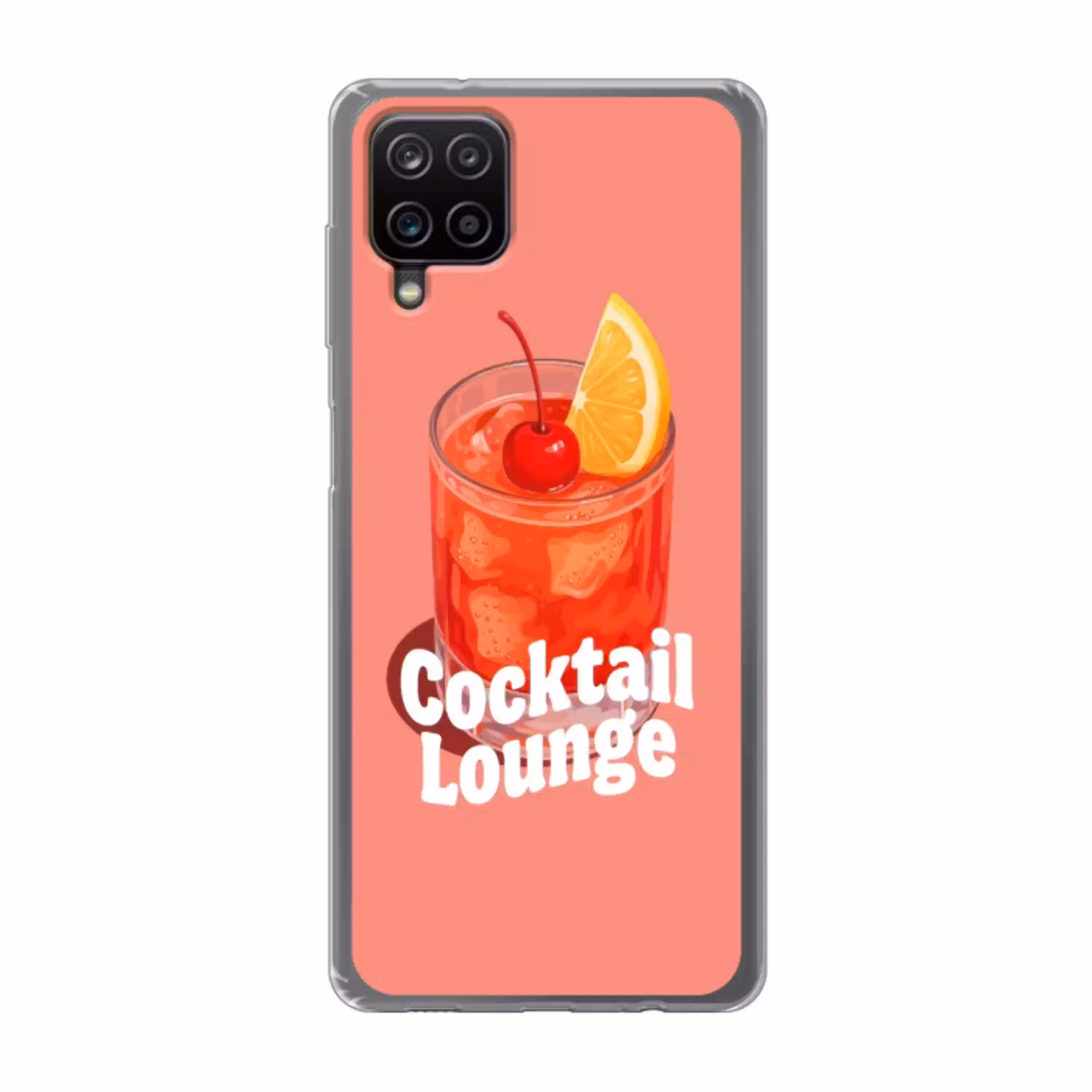 Cocktail Lounge - Glas - Koraal Telefoonhoesje Samsung Galaxy A12 klein -3d