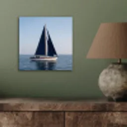 Zeilboot - Zee - Blauw aluminium wit klein -sfeer2