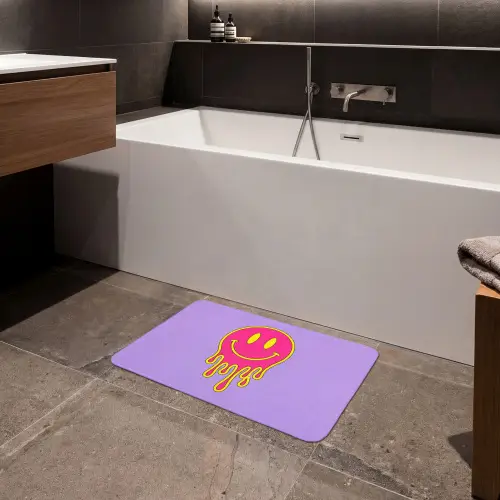 Smiley - Drip - Neon Badmat klein -sfeer3