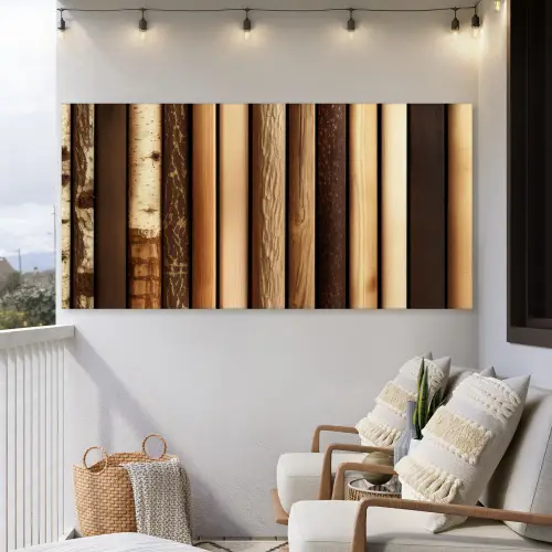 Hout - Planken - Natuurlijk Tuinposter op houten frame 2 cm dik xxl -sfeer1