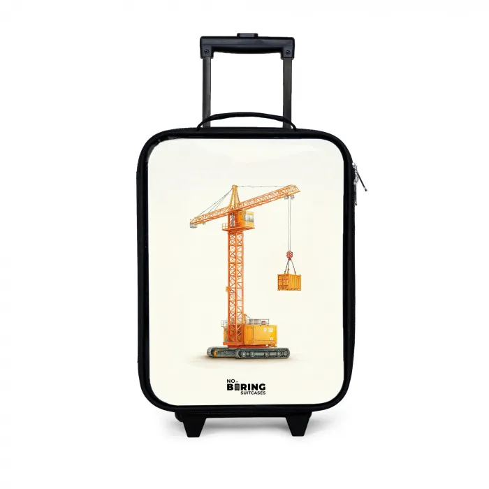 Torenkraan - Getekend - Oranje Kinderkoffer - Zwart klein -3d