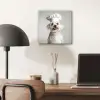 Hond - Wit - Kok aluminium wit klein -sfeer5