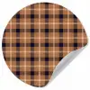 Plaid - Patroon - Vierkant - Bruin Wandcirkel behangsticker klein 186 -3d