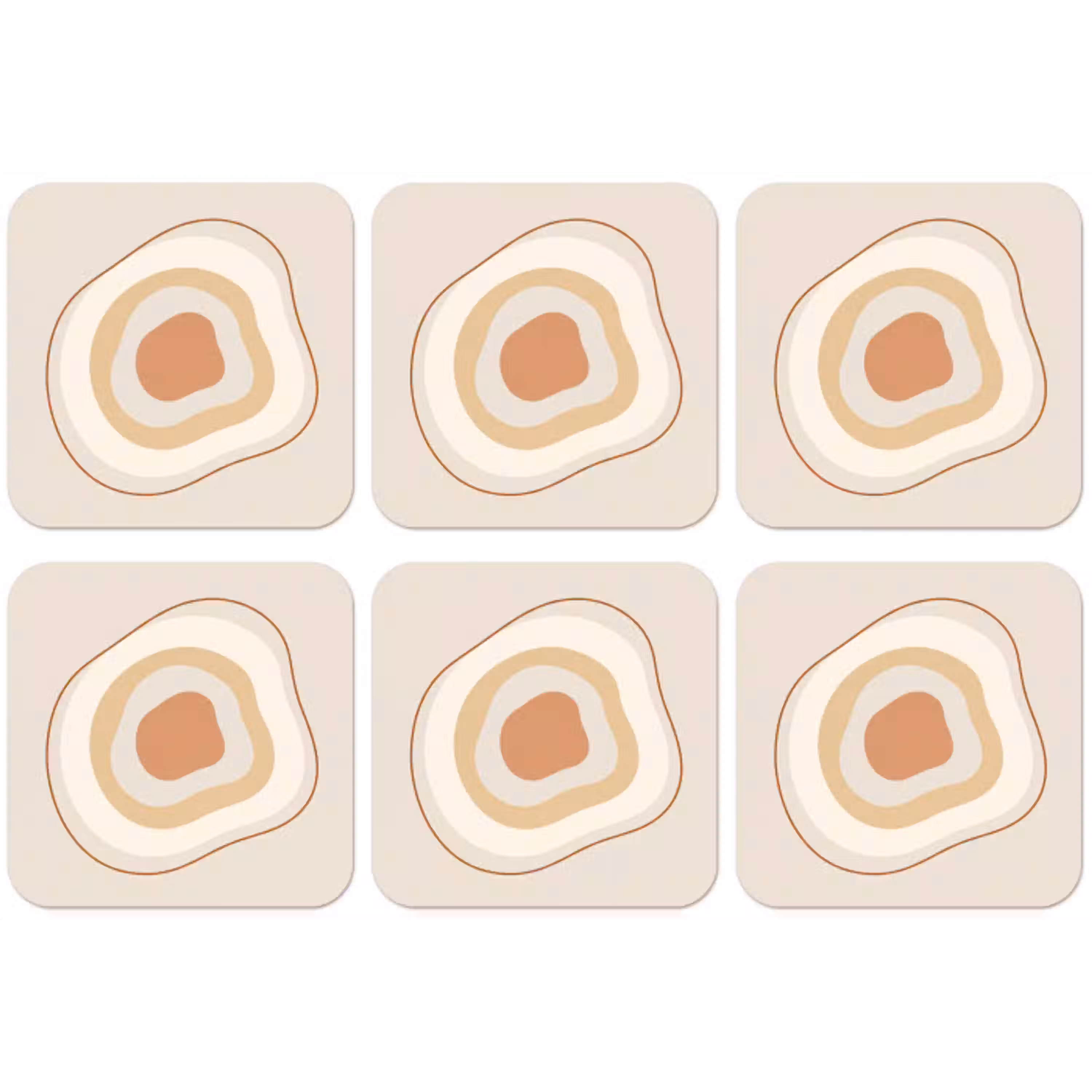 Abstract - Organisch - Modern - Beige - Kunst onderzetter kurk middel -zkaufland3dotto