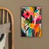 Schilderij - Abstract - Bloemen - Roze canvas 2cm klein -sfeer3