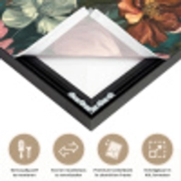 Bloemen - Schilderachtig - Patroon - Roze Textielframe zwart klein 947 -USP_closeupNL