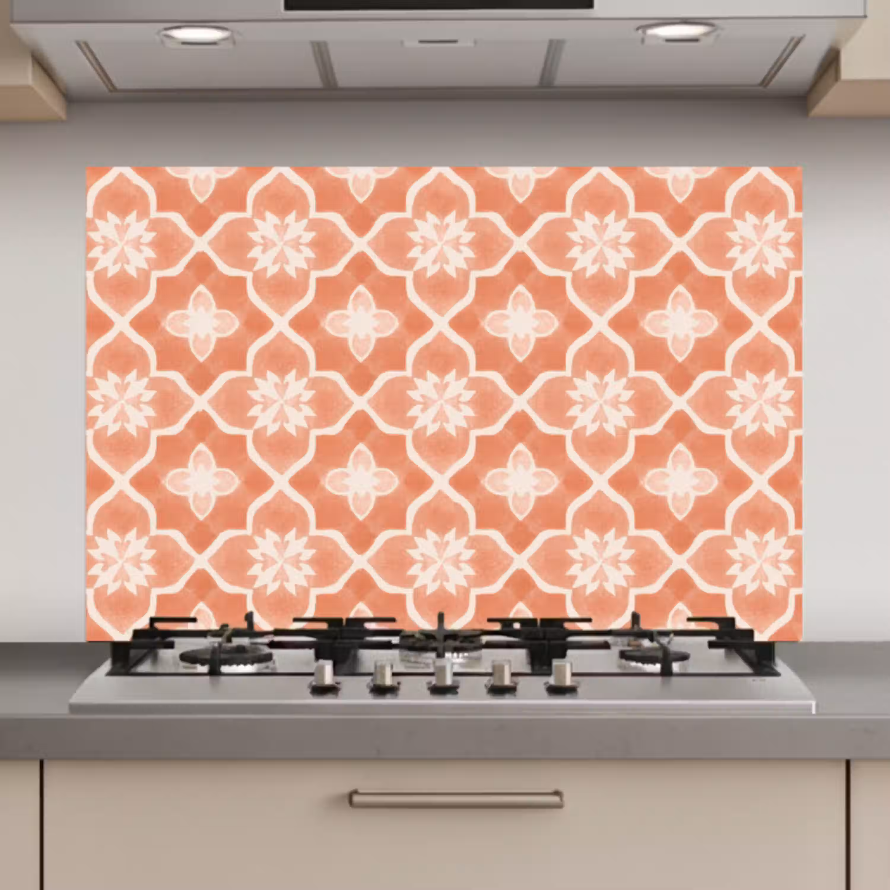 Tegelpatroon - Arabesk - Vintage - Terracotta keuken achterwand spatscherm klein 900 -3d_website
