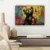 Graffiti - Kitten - Street art - Kat canvas 2cm klein -sfeer6