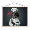 Quote - Neon - Hond - Kokskleding textielposter latten blank klein -3d
