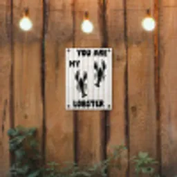 Lobster - Beige - Minimalistisch tuinposter los doek klein -sfeer1