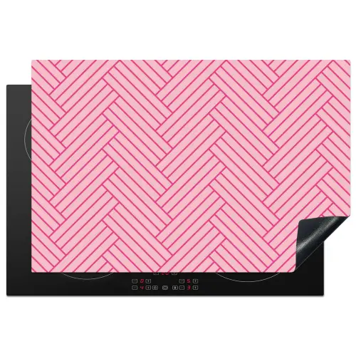 Roze - Patroon - Lijnen Inductie beschermer vinyl 3mm klein 276 -3d