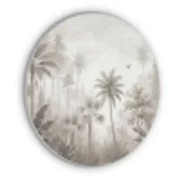 Jungle - Palmbomen - Natuur Akoestische PET Vilt - Rond klein -3d