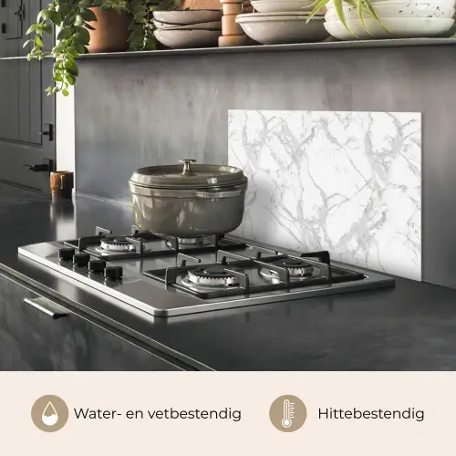 Marmer - Zuiver - Grijs - Aders keuken achterwand spatscherm klein 900 -usp_NL
