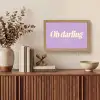 Oh darling - Hart - Paars Light Box met kabel (Tafellamp) klein -sfeer2