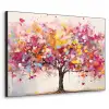 Aquarel - Boom - Kunst - Abstract Textielframe zwart klein -3d