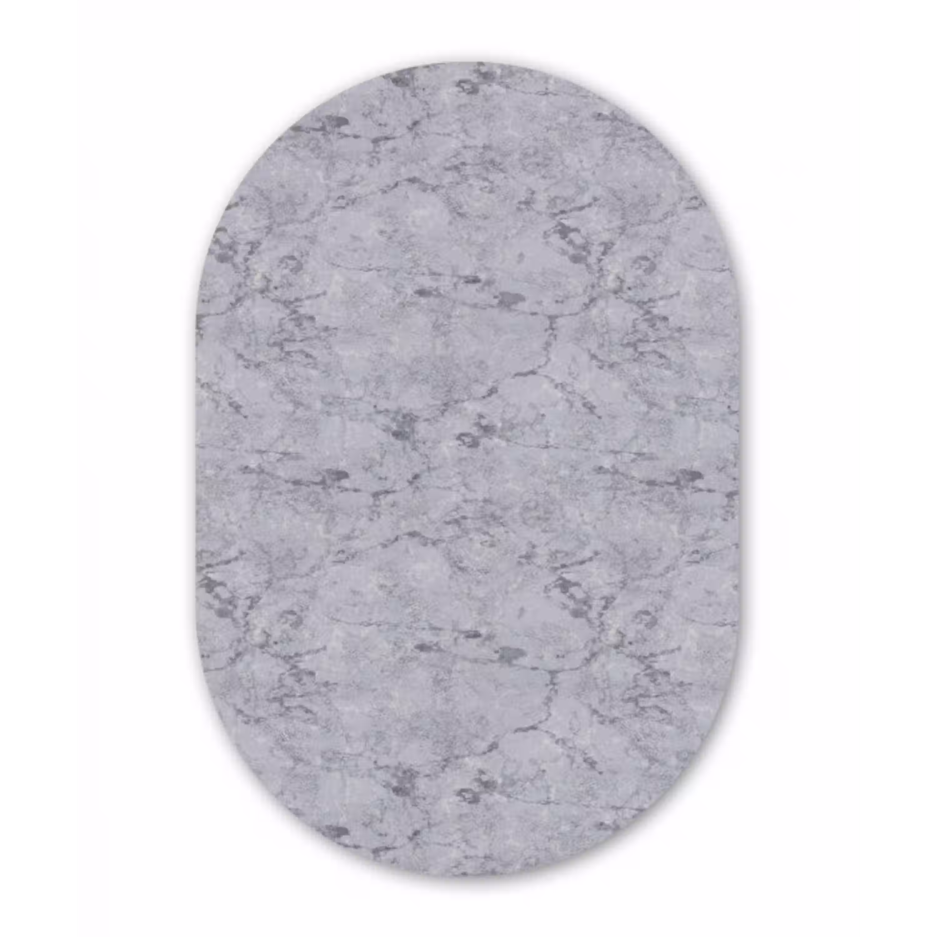 Marmerplaat - Patroon - Grijs Wandcirkel Ovaal Aluminium middel 839 -3d