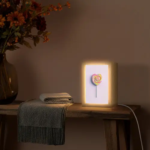 Hart - Lolly - Snoep Light Box met kabel (Tafellamp) klein -sfeer4