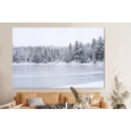 Meer - Dennen - IJs - Winter - Rustgevend forex 5mm xxl -bovenbank
