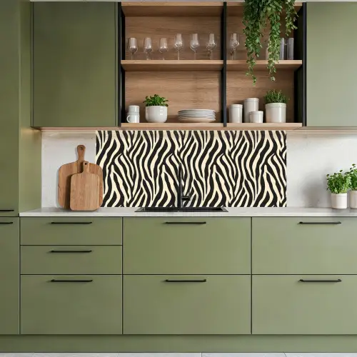 Zebra - Print - Klassiek - Zwart keuken achterwand 2 middel 871 -sfeer3