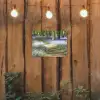Bos - Pad - Bloemen - Paars - Groen - Natuur tuinposter los doek klein -sfeer1