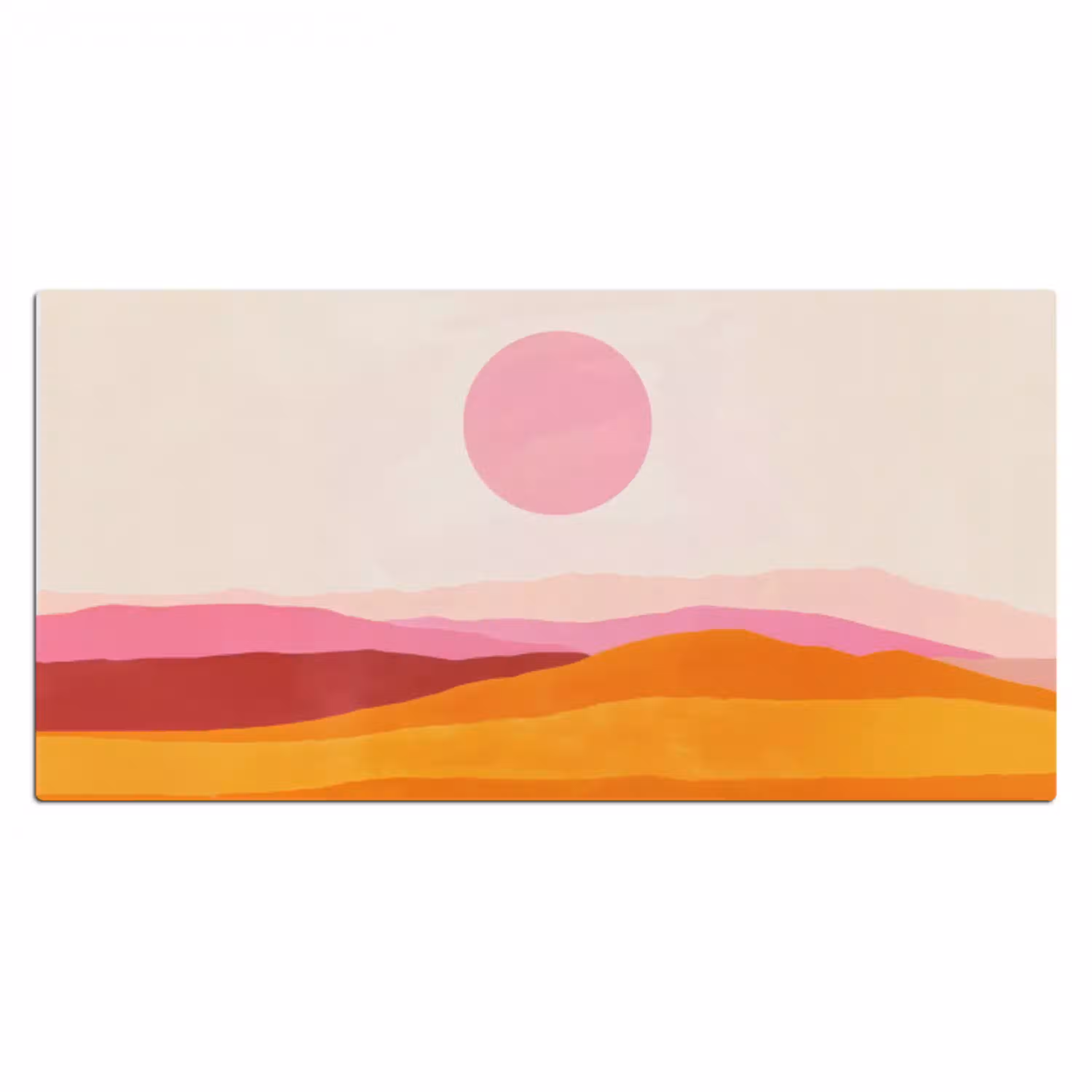 Heuvels - Oranje - Zon - Abstract Muismat XXL klein -3d_leeg