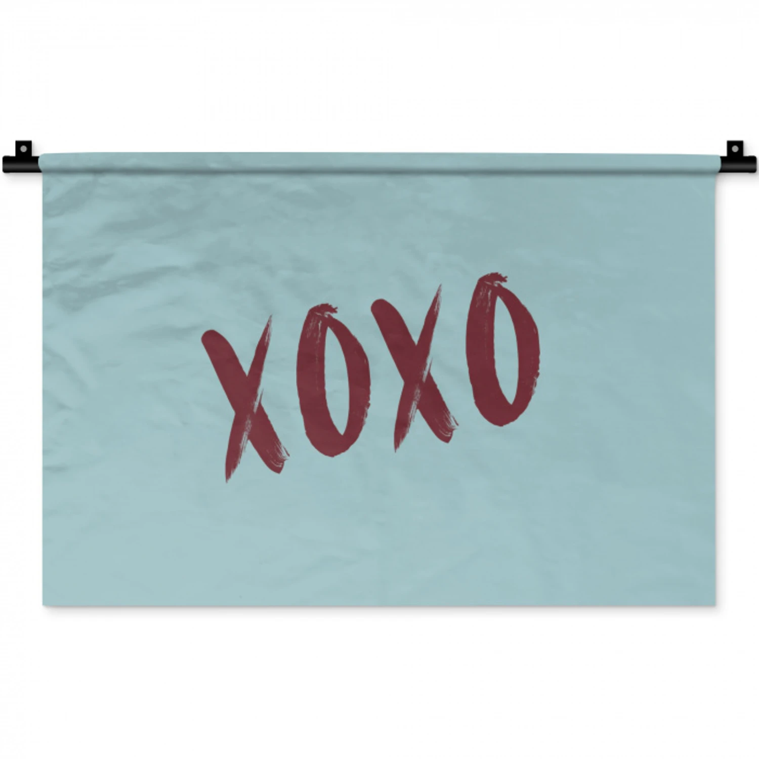 XOXO - Blauw - Rood Wandkleed katoen klein -zz3d