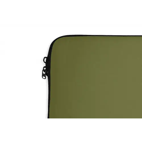 Lijntekening - Appel - Olijfgroen - Blaadje laptophoes neopreen klein -detail
