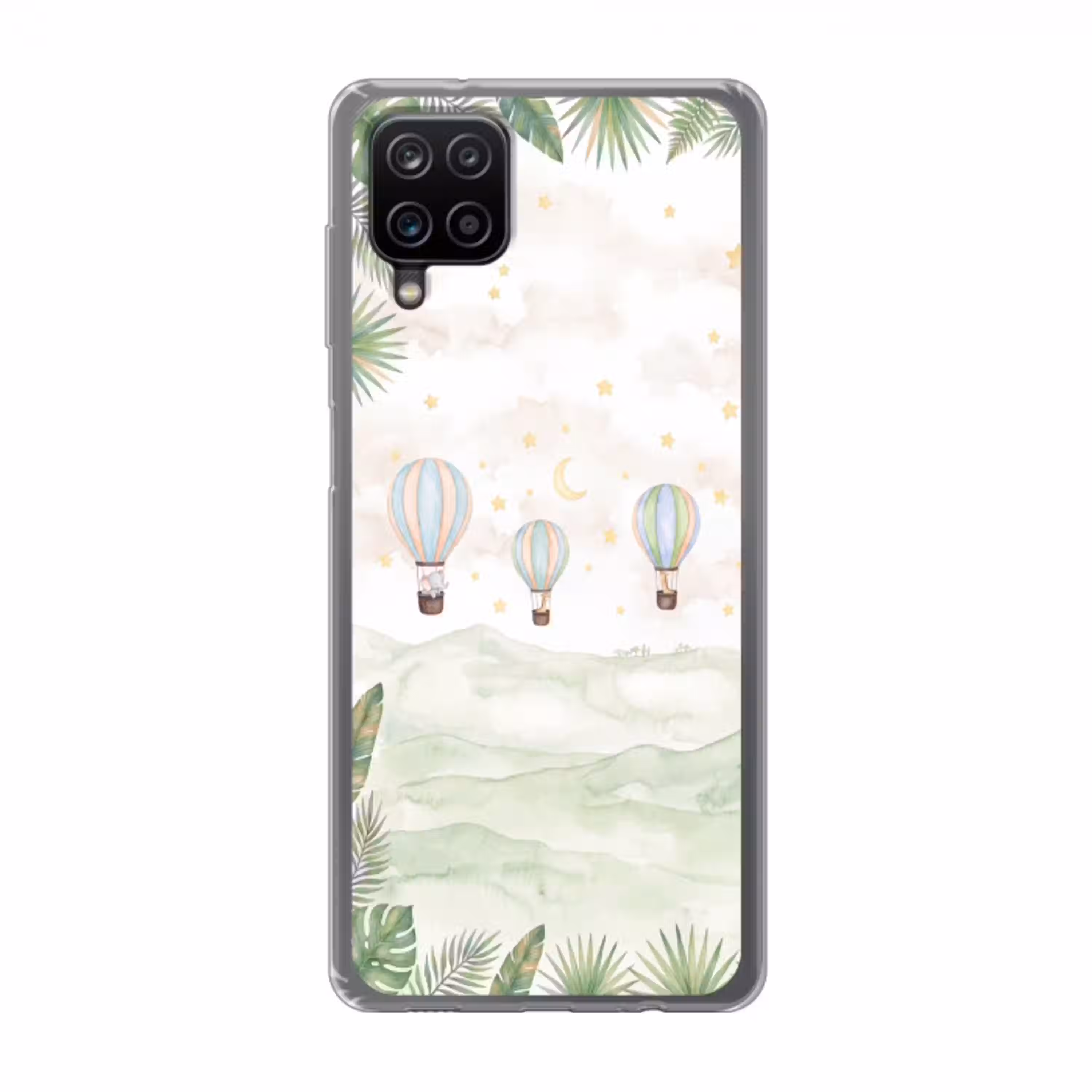 Aquarel - Luchtballonnen - Pastel Telefoonhoesje Samsung Galaxy A12 klein -3d