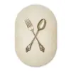Beige - Vintage - Bestek Wandcirkel Ovaal Forex klein -3d