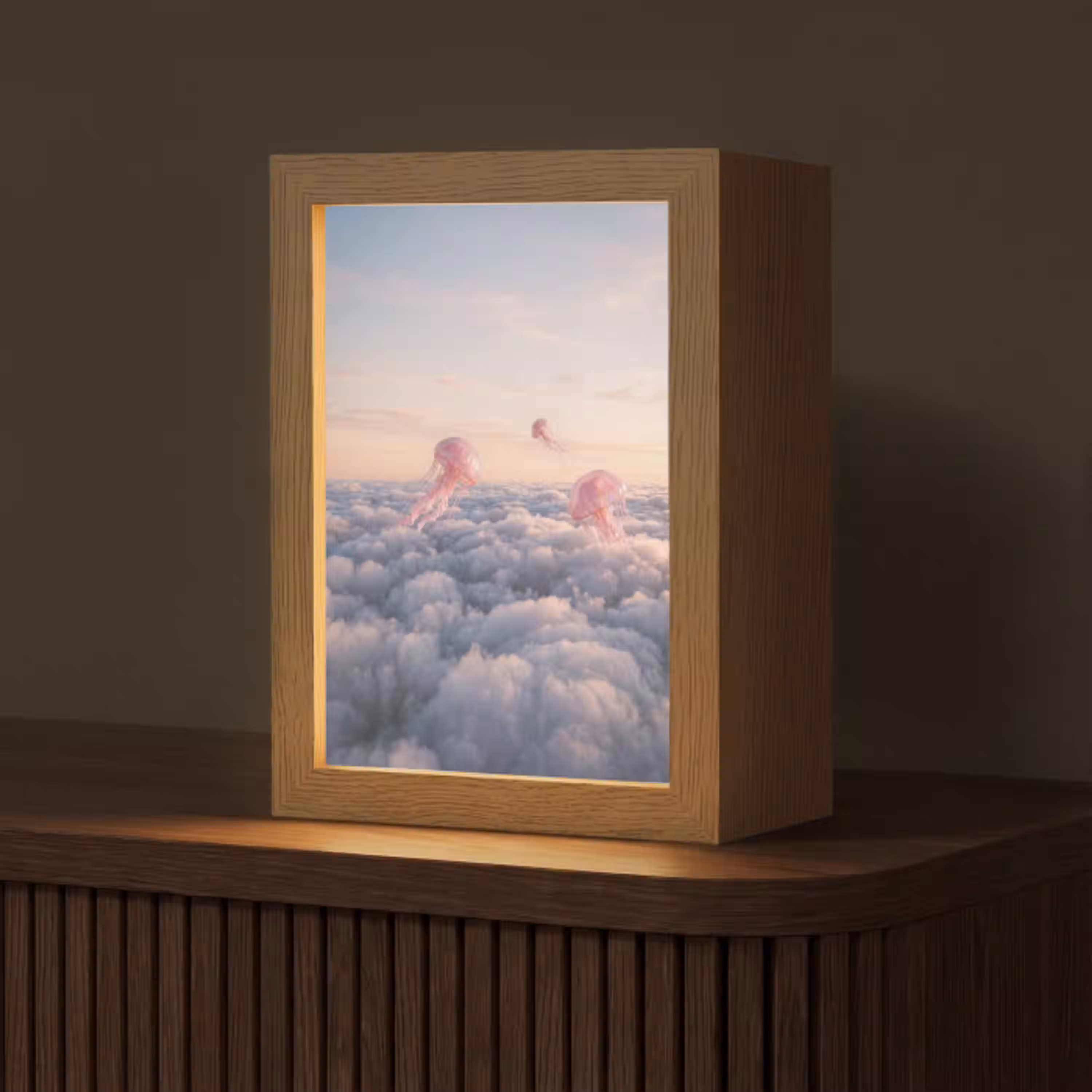 Roze dier - Wolken Light Box met kabel (Tafellamp) klein -z3d_website