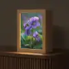 Viooltjes - Paars - Bloem - Bladeren Light Box met kabel (Tafellamp) klein -z3d_website