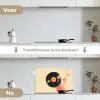 Vinylplaat - Zwart - Verfspatten - Retro keuken achterwand spatscherm klein -voor_na_NL