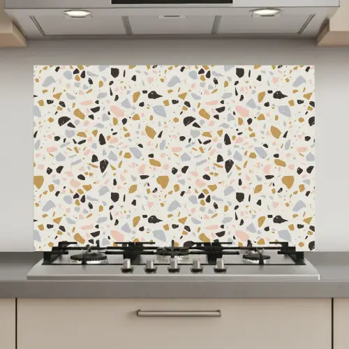 Terrazzo -  Patroon - Neutraal - Zacht - Multi keuken achterwand spatscherm klein 900 -3d_website