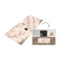 Aziatisch - Kraanvogel - Beige Keukenloper - keukenmat middel -3d