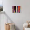 Kleurbanen - Verticaal - Kleurrijk tuinposter los doek klein -sfeer8