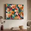 Harmonieus - Abstracte bloemen - Warme tinten Textielframe - compleet frame klein -sfeer3