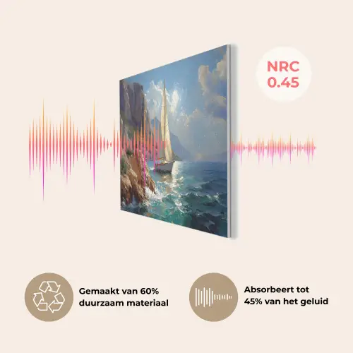 Zeilschip - Zee - Rotsen - Wolken PET vilt klein -USP_NL
