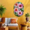 Bloemen - Roze - Glasmozaïek Wandcirkel Ovaal Glas middel -sfeer4