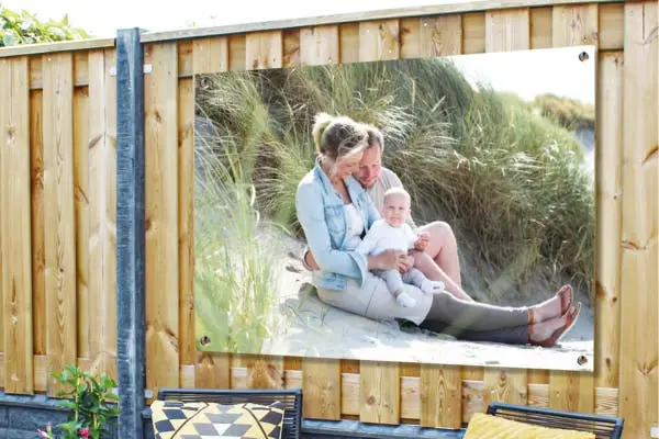 Tuinposter met gezin in de duinen