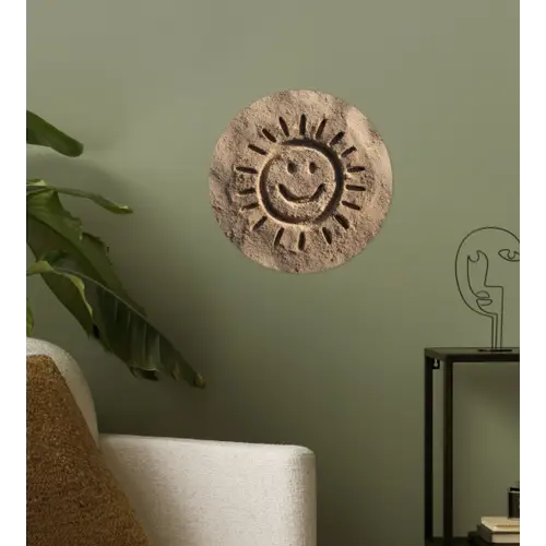 Gezichtje - Zon - Zand - Getekend Wandcirkel behangsticker klein -sfeer2