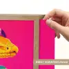 Hagedis - Bloemen - Roze - Kimono Light Box met batterij (Wandlamp) middel -USP_websiteprintNL