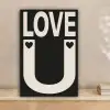 Love - Zwart - Minimalistisch canvas 2cm klein -sfeer1